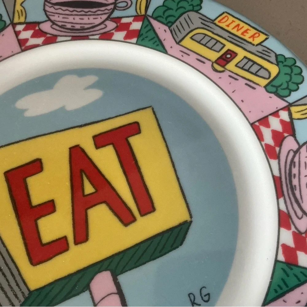 1987 vintage BLOCK SPAL Portugal EAT N DRINK 8” salad appetizer plate